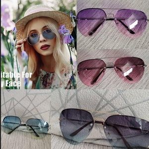 2 for 20 Boutique Gradient - Gafas de sol de aviador unisex con montura de m